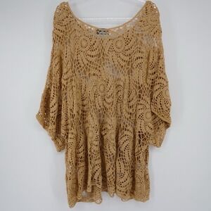 Denim 24/7 4x Crochet Tunic Top Boho Fairy Festival Cotton Blend